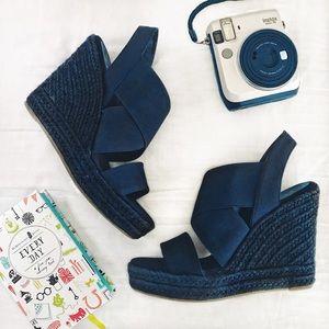 Ralph Lauren Erica Espadrille Slingback Wedge Heel